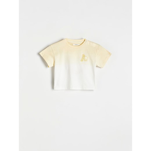 Reserved - T-shirt z efektem ombre - żółty ze sklepu Reserved w kategorii Koszulki niemowlęce - zdjęcie 172356951