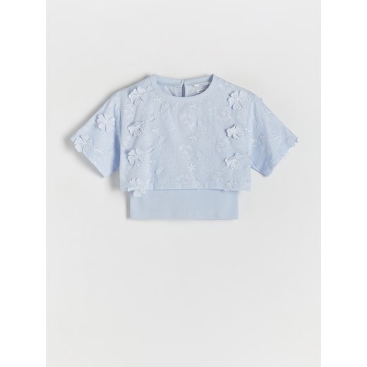 Reserved - Dwuwarstwowa bluzka - jasnoniebieski ze sklepu Reserved w kategorii Bluzki dziewczęce - zdjęcie 172357242