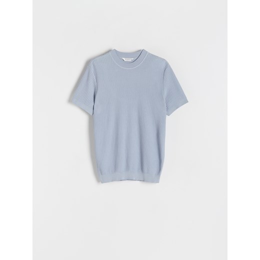 Reserved - Sweter z krótkim rękawem - jasnoniebieski ze sklepu Reserved w kategorii T-shirty męskie - zdjęcie 172357331