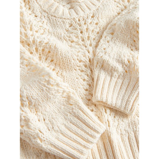Reserved - Ażurowy sweter - złamana biel ze sklepu Reserved w kategorii Swetry dziewczęce - zdjęcie 172357393