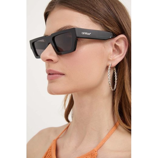 Off-White okulary przeciwsłoneczne damskie kolor czarny OERI129_541007 54 ANSWEAR.com