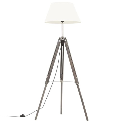 Szaro-biała lampa podłogowa z regulacją wysokości - EX199-Margos ze sklepu Edinos.pl w kategorii Lampy podłogowe - zdjęcie 172358941