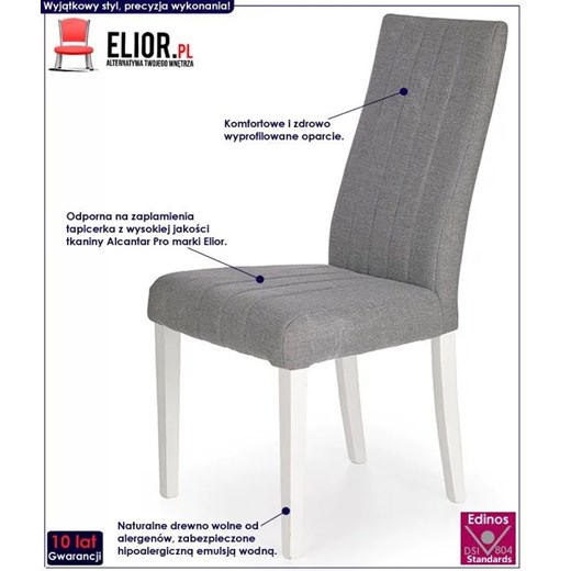 Krzesło drewniane Iston - popiel + biel Elior One Size Edinos.pl