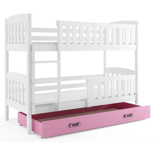 Dziecięce łóżko 2-osobowe z różową szufladą 90x200 - Elize 3X ze sklepu Edinos.pl w kategorii Łóżka dziecięce - zdjęcie 172359084