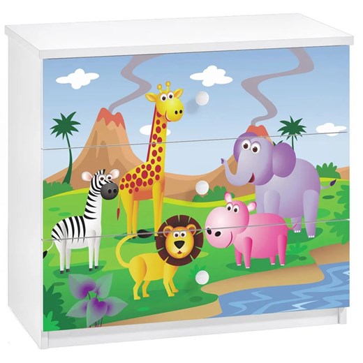 Komoda dziecięca z szufladami safari - Happy 10X ze sklepu Edinos.pl w kategorii Meble dziecięce - zdjęcie 172359221