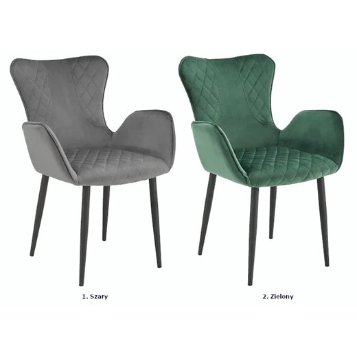Zielone welurowe krzesło - Bremo Elior One Size Edinos.pl wyprzedaż