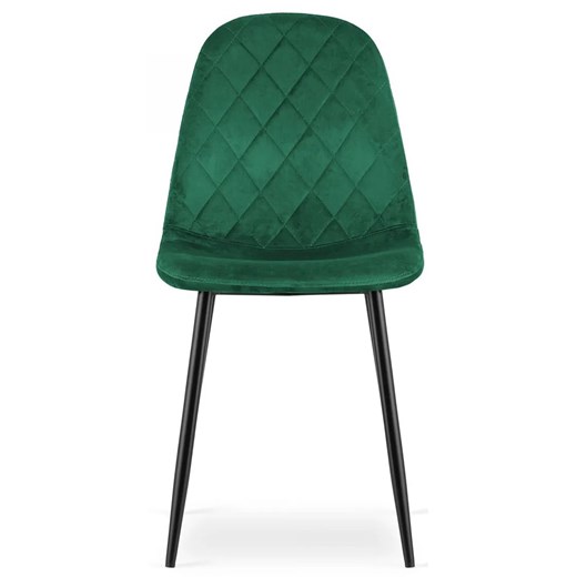 Zestaw metalowych tapicerowanych krzeseł 4 szt ciemny zielony - Paleo Elior One Size Edinos.pl okazyjna cena