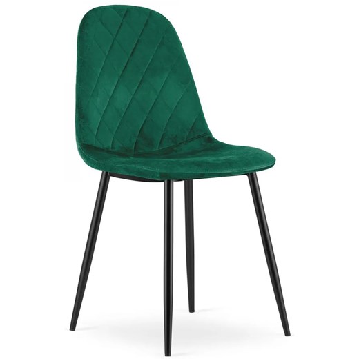 Zestaw metalowych tapicerowanych krzeseł 4 szt ciemny zielony - Paleo Elior One Size promocja Edinos.pl