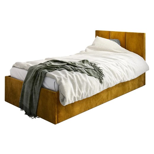 Musztardowe łóżko welwetowe Barnet 6X - 3 rozmiary ze sklepu Edinos.pl w kategorii Łóżka i materace - zdjęcie 172359883