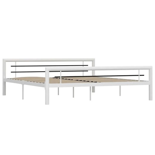 Białe metalowe łóżko 160 x 200 cm - Hegrix ze sklepu Edinos.pl w kategorii Łóżka i materace - zdjęcie 172359892