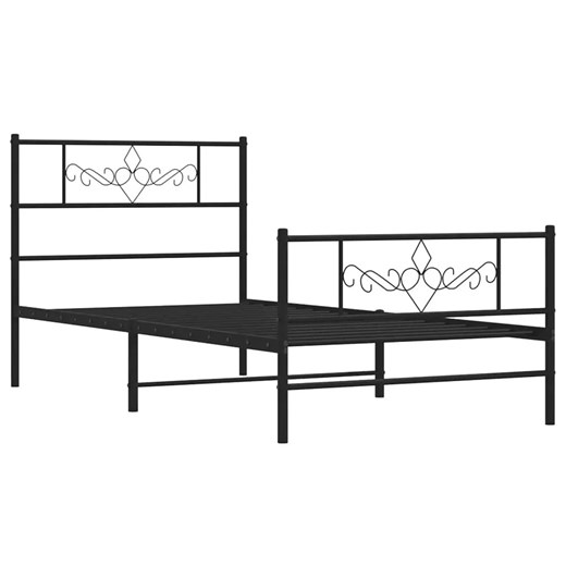 Czarne metalowe łóżko jednoosobowe 90x200 cm F8-Z18 ze sklepu Edinos.pl w kategorii Łóżka i materace - zdjęcie 172359934