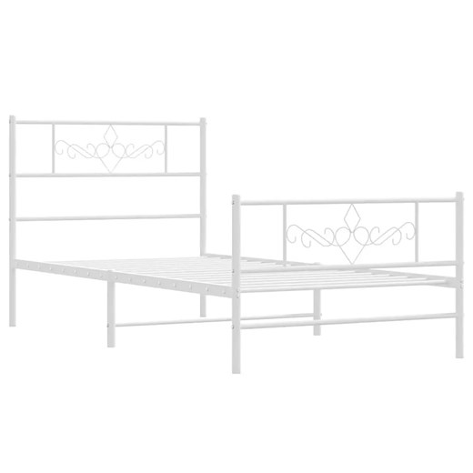 Białe metalowe łóżko jednoosobowe 100x200 cm - Radina ze sklepu Edinos.pl w kategorii Łóżka i materace - zdjęcie 172359942