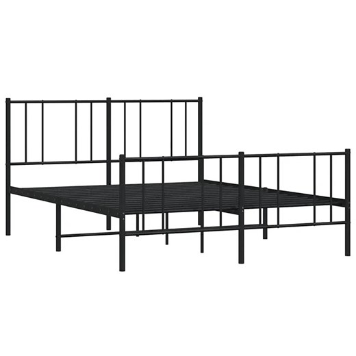 Czarne metalowe łóżko małżeńskie w stylu loft 140x200cm - Privex Elior One Size Edinos.pl