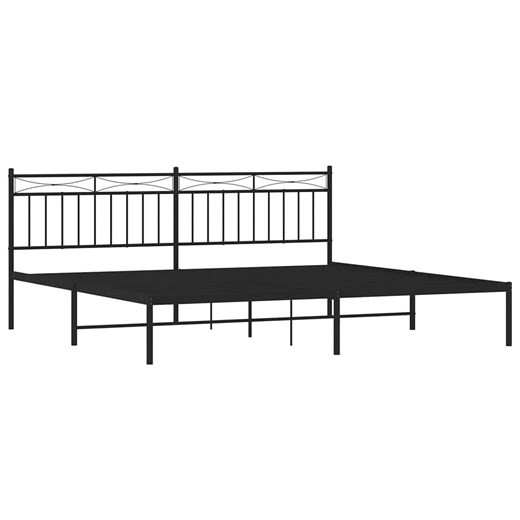 Czarne metalowe łóżko małżeńskie 200x200 cm - Envilo ze sklepu Edinos.pl w kategorii Łóżka i materace - zdjęcie 172359974