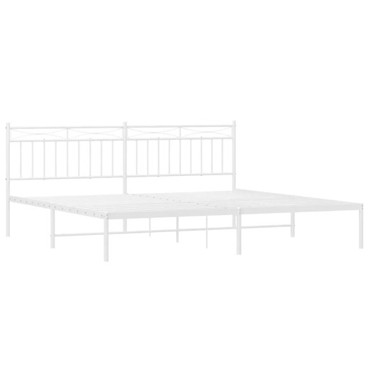 Białe metalowe łóżko małżeńskie 160x200 cm - Tolimea ze sklepu Edinos.pl w kategorii Łóżka i materace - zdjęcie 172359981