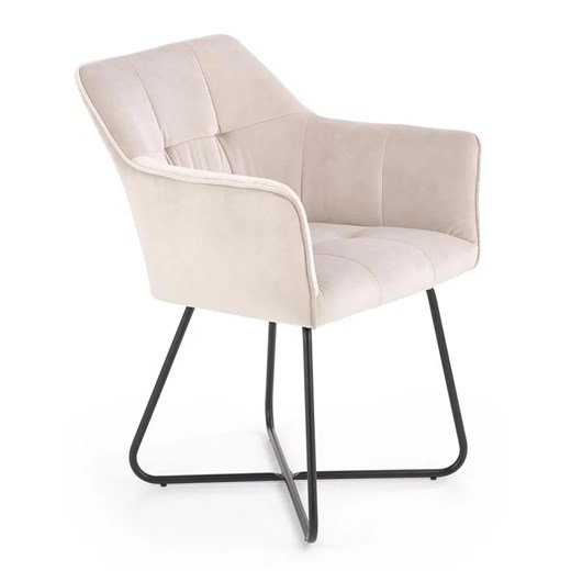 Designerskie krzesło kubełkowe Roxi - beżowy ze sklepu Edinos.pl w kategorii Krzesła - zdjęcie 172360093