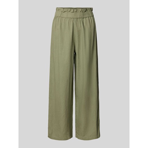 Spodnie lniane z elastycznym pasem model ‘SOLVI’ ze sklepu Peek&Cloppenburg  w kategorii Spodnie damskie - zdjęcie 172361144