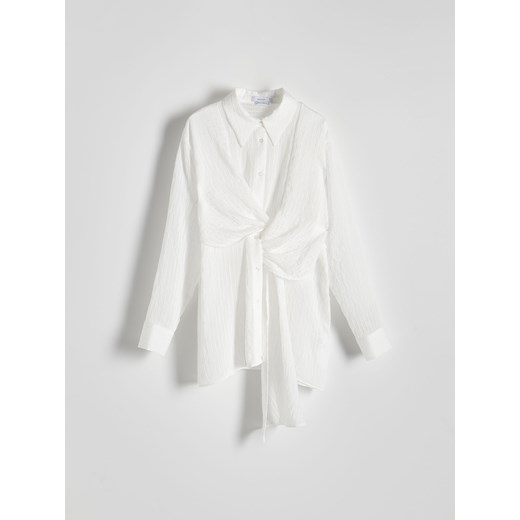 Reserved - Koszula z wiązaniem - biały ze sklepu Reserved w kategorii Bluzki damskie - zdjęcie 172363653
