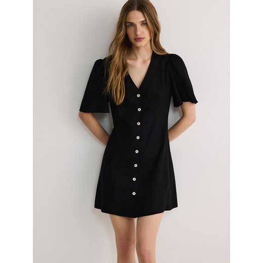 Reserved - Sukienka mini z wiskozą - czarny ze sklepu Reserved w kategorii Sukienki - zdjęcie 172363914