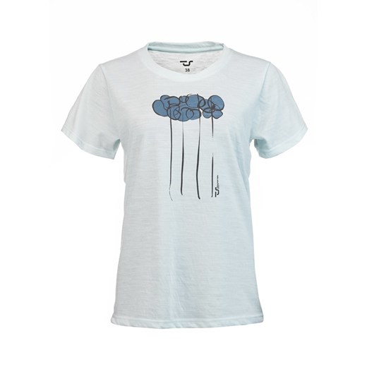ROCK EXPERIENCE Koszulka funkcyjna Blumen&quot; w kolorze błękitnym ze sklepu Limango Polska w kategorii Bluzki damskie - zdjęcie 172367423
