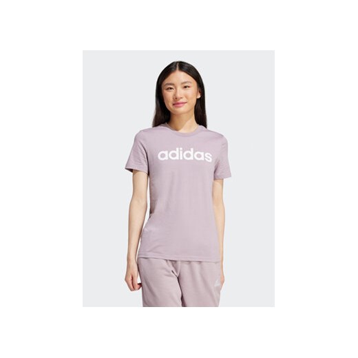 adidas T-Shirt Essentials Logo IS2097 Fioletowy Slim Fit ze sklepu MODIVO w kategorii Bluzki damskie - zdjęcie 172370532