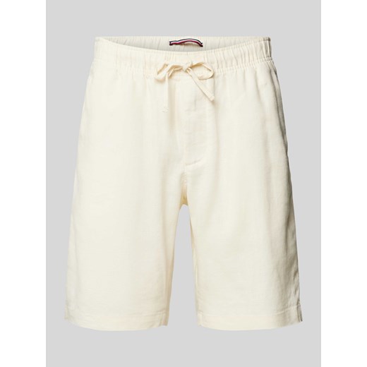 Bermudy lniane o kroju regular fit z tunelem model ‘HARLEM’ ze sklepu Peek&Cloppenburg  w kategorii Spodenki męskie - zdjęcie 172372402