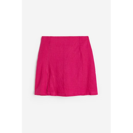 H & M - Lniana spódnica - Różowy ze sklepu H&M w kategorii Spódnice - zdjęcie 172372564
