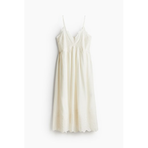 H & M - Haftowana sukienka na ramiączkach - Biały ze sklepu H&M w kategorii Sukienki - zdjęcie 172372574