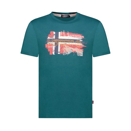 Geographical Norway Koszulka w kolorze morskim ze sklepu Limango Polska w kategorii T-shirty męskie - zdjęcie 172373832