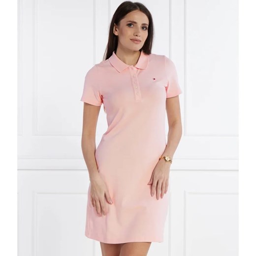 Sukienka Tommy Hilfiger różowa bawełniana