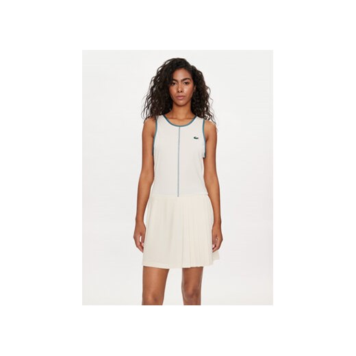 Lacoste Sukienka tenisowa EF7451 Beżowy Slim Fit ze sklepu MODIVO w kategorii Sukienki - zdjęcie 172374934