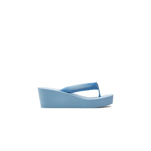 Calvin Klein Jeans Japonki Beach Wedge Sandal Padded Ny YW0YW01397 Niebieski ze sklepu MODIVO w kategorii Klapki damskie - zdjęcie 172375130