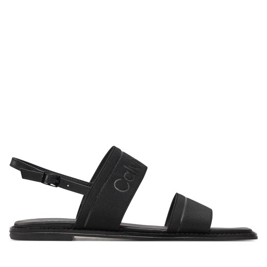 Sandały Calvin Klein Flat Sandal He HW0HW01990 Czarny ze sklepu eobuwie.pl w kategorii Sandały damskie - zdjęcie 172375734