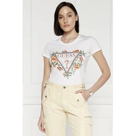 GUESS T-shirt TRIANGLE FLOWERS | Regular Fit Guess L Gomez Fashion Store