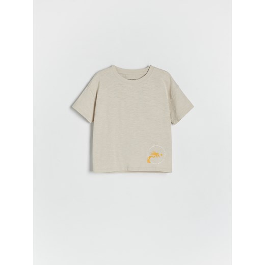 Reserved - T-shirt z nadrukiem - beżowy ze sklepu Reserved w kategorii Koszulki niemowlęce - zdjęcie 172378183