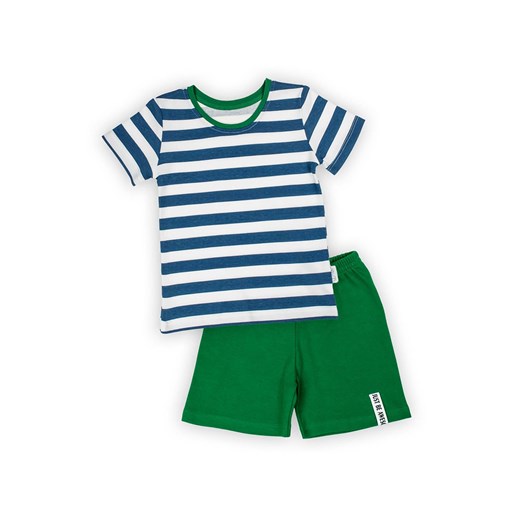 Komplet chłopięcy koszulka w paski + zielone spodenki ze sklepu 5.10.15 w kategorii Komplety chłopięce - zdjęcie 172378793