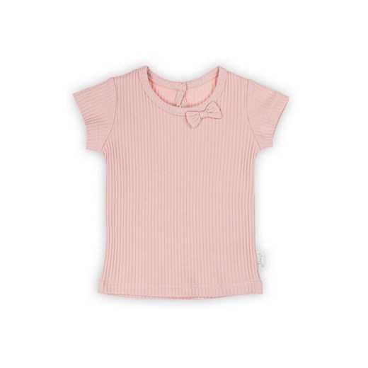 Koszulka dziewczęca z krótkim rękawem w kolorze różowym ze sklepu 5.10.15 w kategorii Koszulki niemowlęce - zdjęcie 172378804
