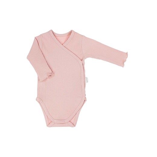 Kopertowe dziewczęce body z długim rękawem różowe ze sklepu 5.10.15 w kategorii Body niemowlęce - zdjęcie 172378832