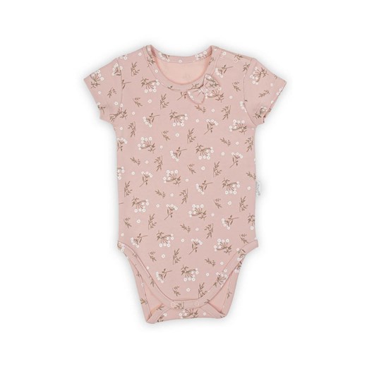 Body dziewczęce różowe z krótkim rękawem w kwiatki ze sklepu 5.10.15 w kategorii Body niemowlęce - zdjęcie 172378833