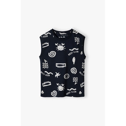 Koszulka na lato - granatowa w wakacyjne wzory - 5.10.15. ze sklepu 5.10.15 w kategorii T-shirty chłopięce - zdjęcie 172378891