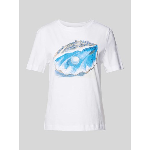 T-shirt z obszyciem z kamieni stras ze sklepu Peek&Cloppenburg  w kategorii Bluzki damskie - zdjęcie 172379614