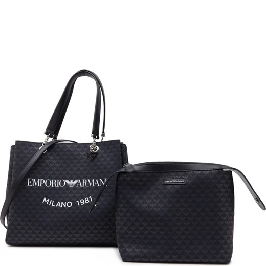 Shopper bag Emporio Armani elegancka duża ze skóry ekologicznej na ramię