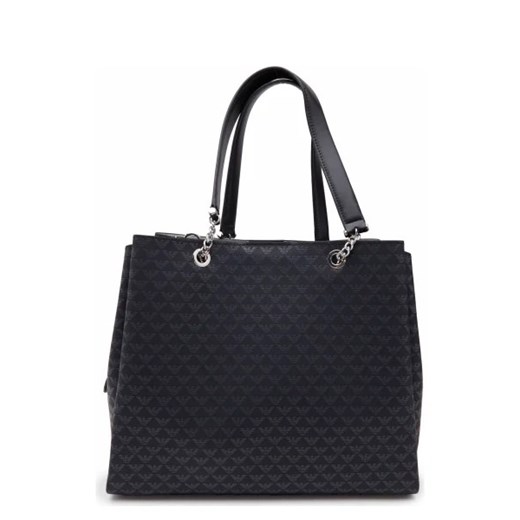 Shopper bag Emporio Armani czarna ze skóry ekologicznej na ramię elegancka