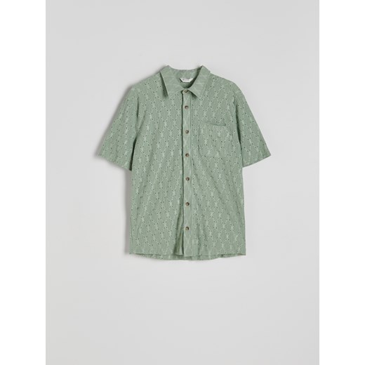 Reserved - Wzorzysta koszula comfort fit - jasnozielony ze sklepu Reserved w kategorii Koszule męskie - zdjęcie 172380451