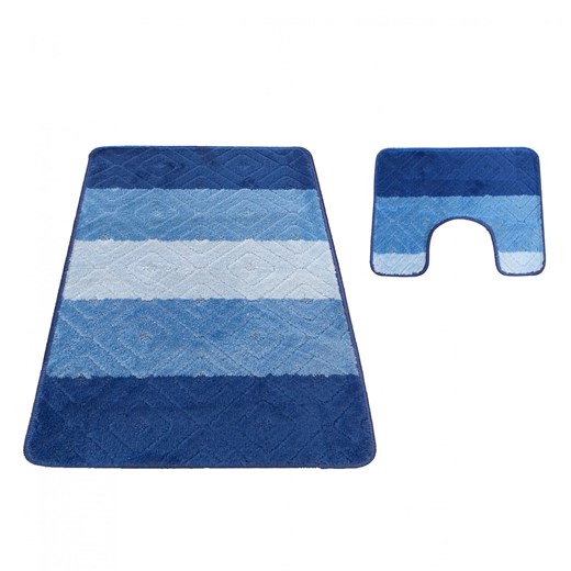 Niebieskie miękkie dywaniki łazienkowe - Herion 4X ze sklepu Edinos.pl w kategorii Dywaniki łazienkowe - zdjęcie 172381330