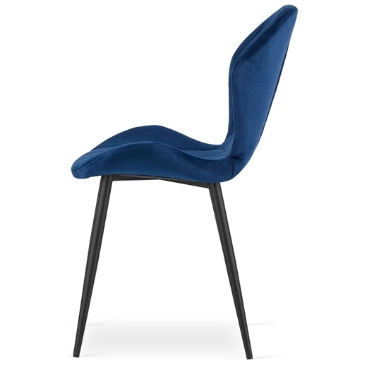 Niebieskie welurowe krzesło do stołu - Edi 3X Elior One Size Edinos.pl
