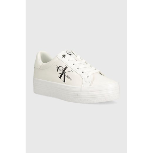 Calvin Klein Jeans sneakersy VULC FLATFORM LACEUP kolor biały YW0YW00847 ze sklepu ANSWEAR.com w kategorii Trampki damskie - zdjęcie 172382573