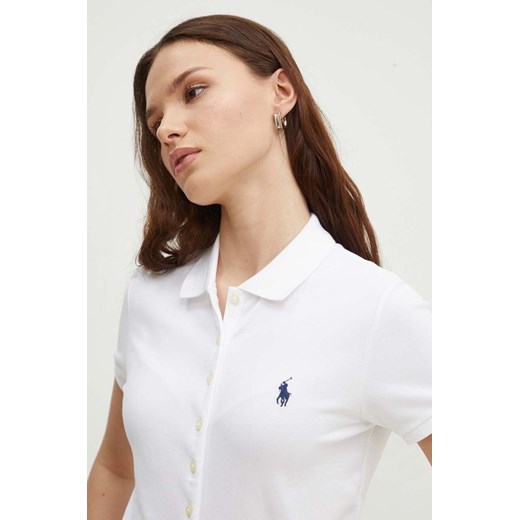 Polo Ralph Lauren polo damski kolor biały 211939272 ze sklepu ANSWEAR.com w kategorii Bluzki damskie - zdjęcie 172382610