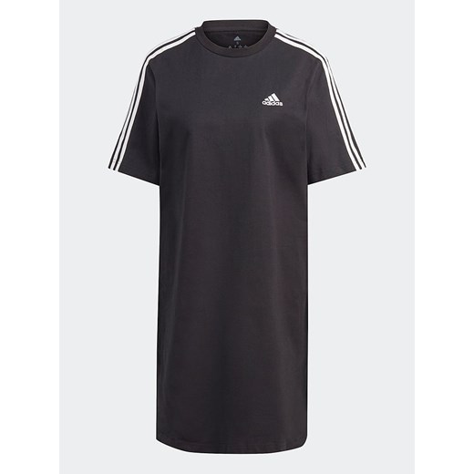 Sukienka Adidas z okrągłym dekoltem bawełniana z krótkim rękawem luźna