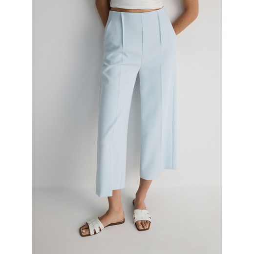 Reserved - Spodnie culotte z wiskozą - jasnoturkusowy ze sklepu Reserved w kategorii Spodnie damskie - zdjęcie 172384901